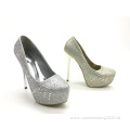 Women Glitter Crystal Rhinestone Thin Heel Platform Pumps